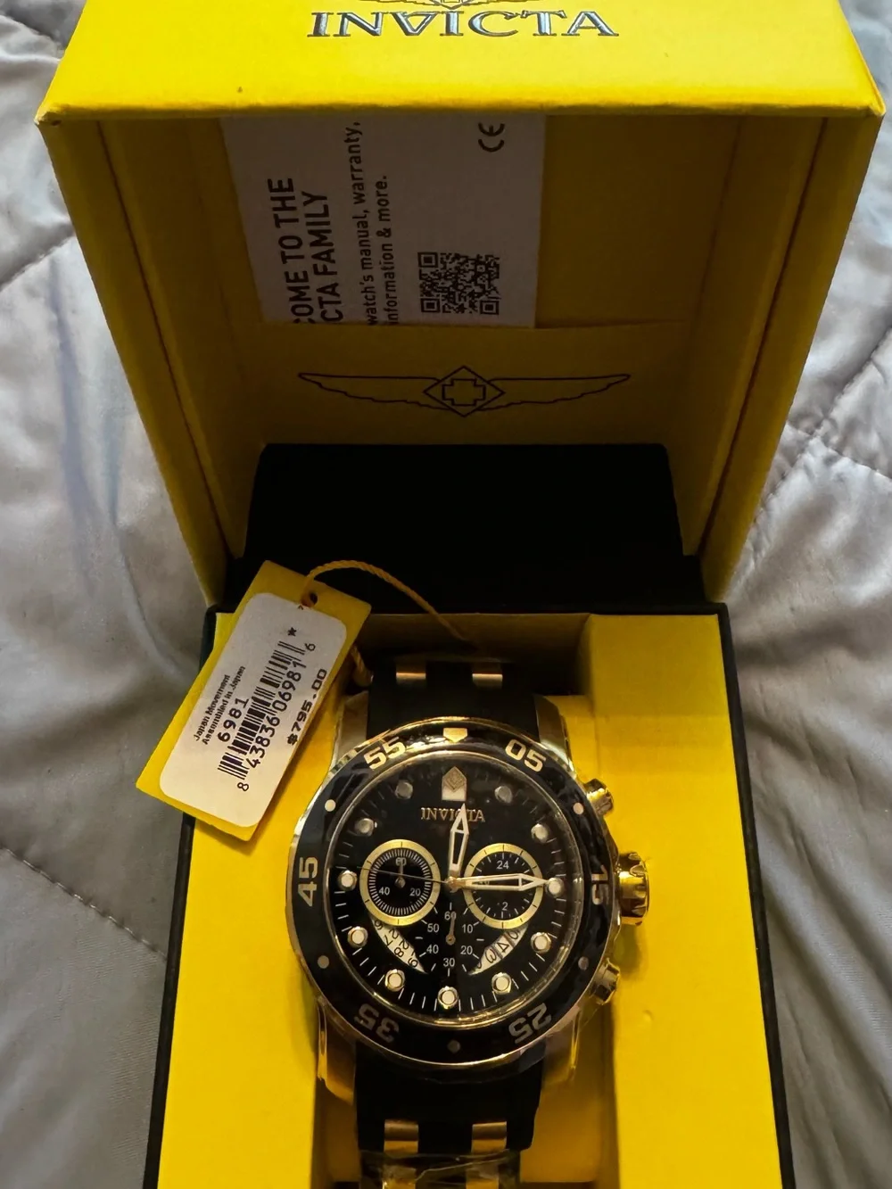 Invicta Men's 6981 Pro Diver Quartz Multifunction Black Dial Watch - Blac